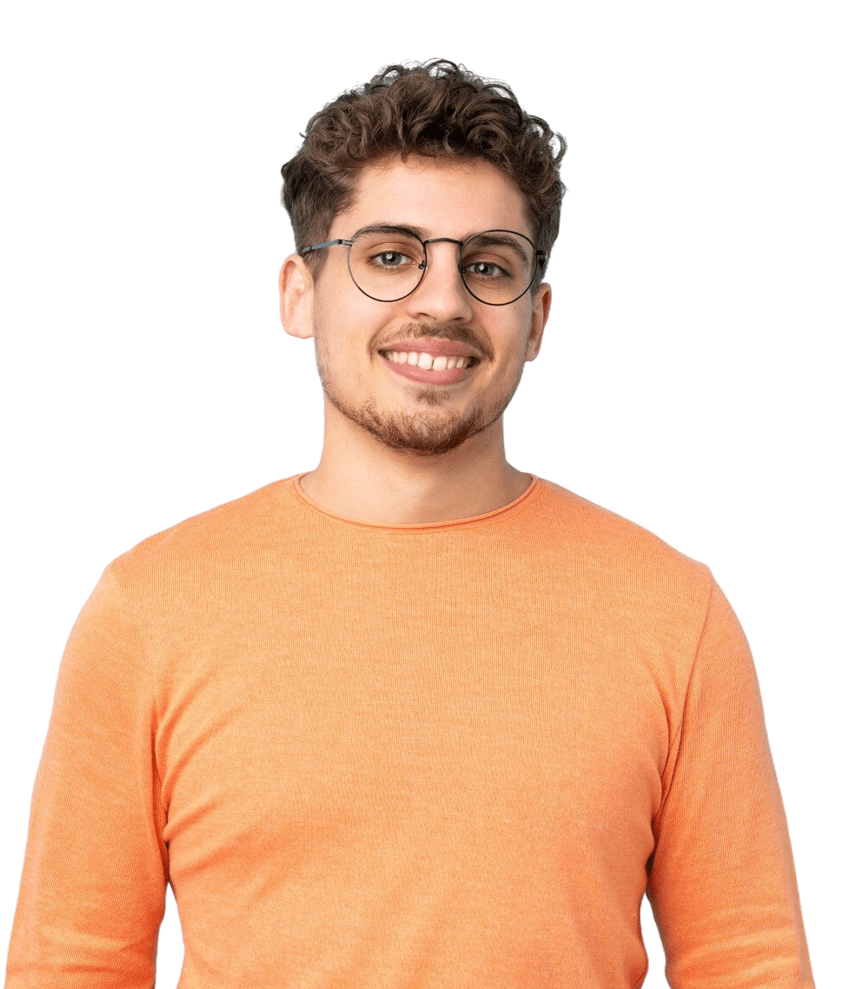 man in white crew neck shirt wearing black framed eyeglasses