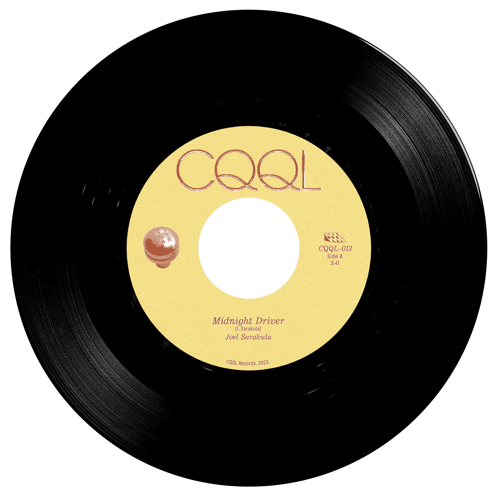 Black vinyl record with a yellow label featuring 'CQQL' branding