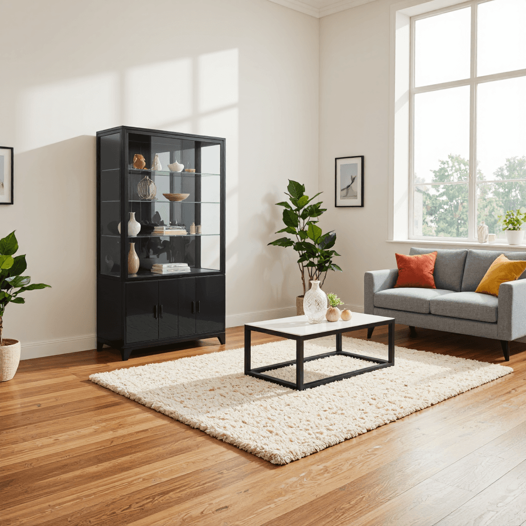 product photography of display cabinet