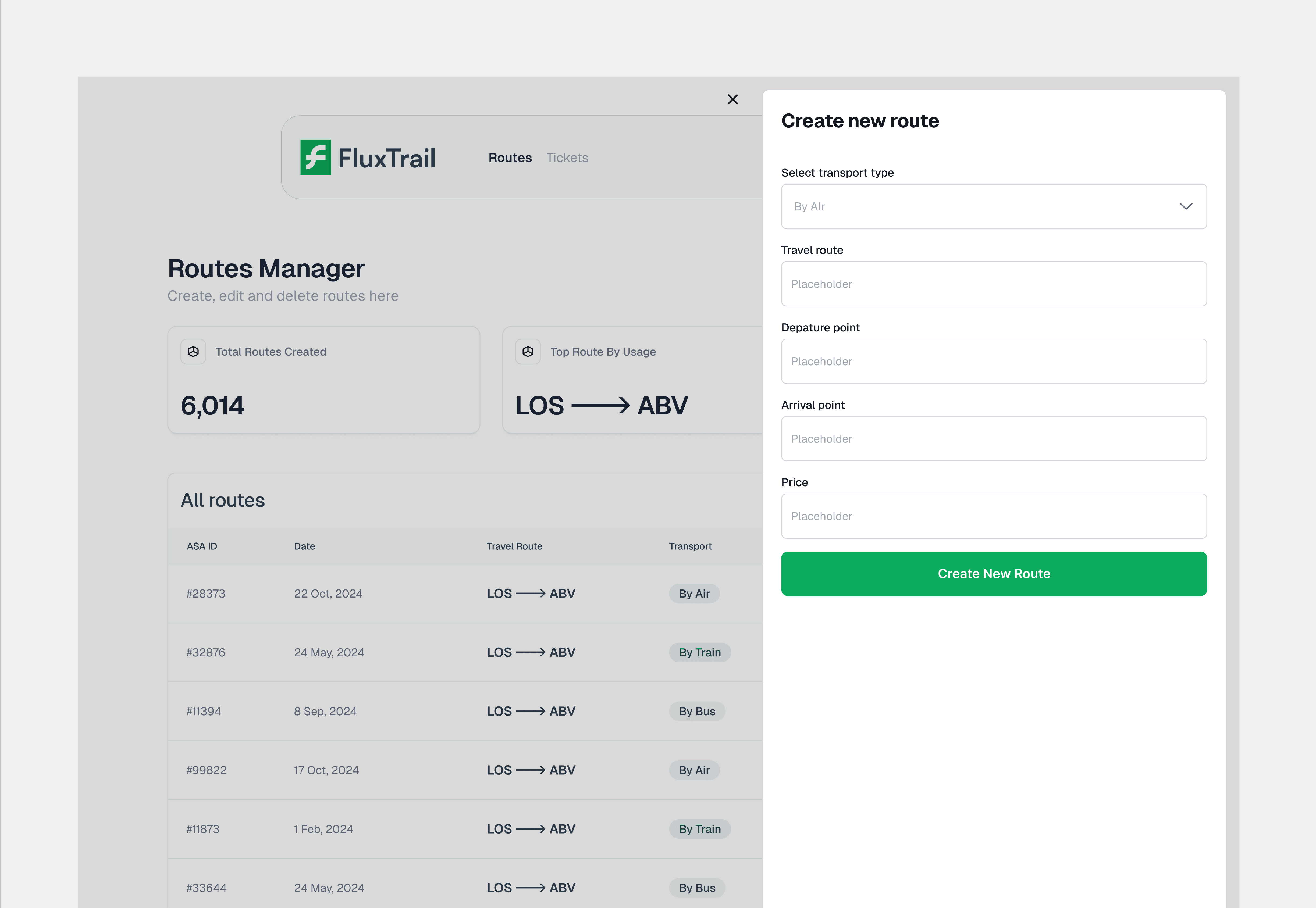 A UI shot for FluxTrail