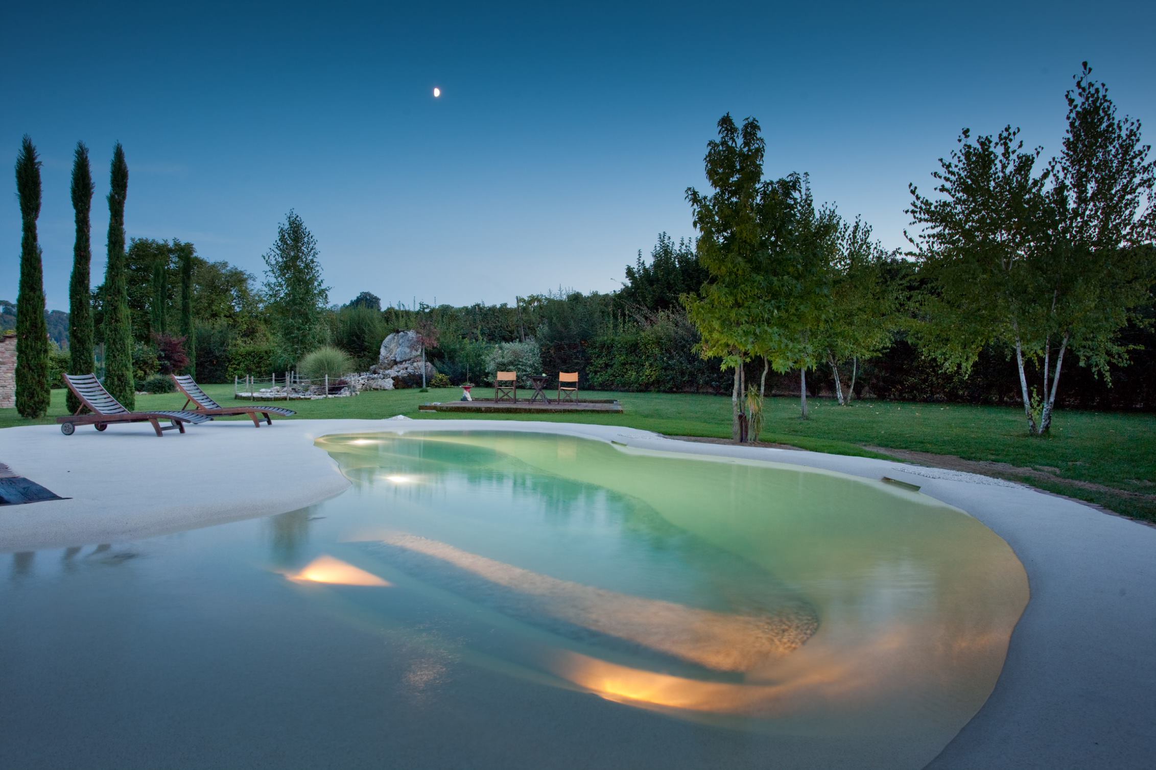 Landscaping around a pool