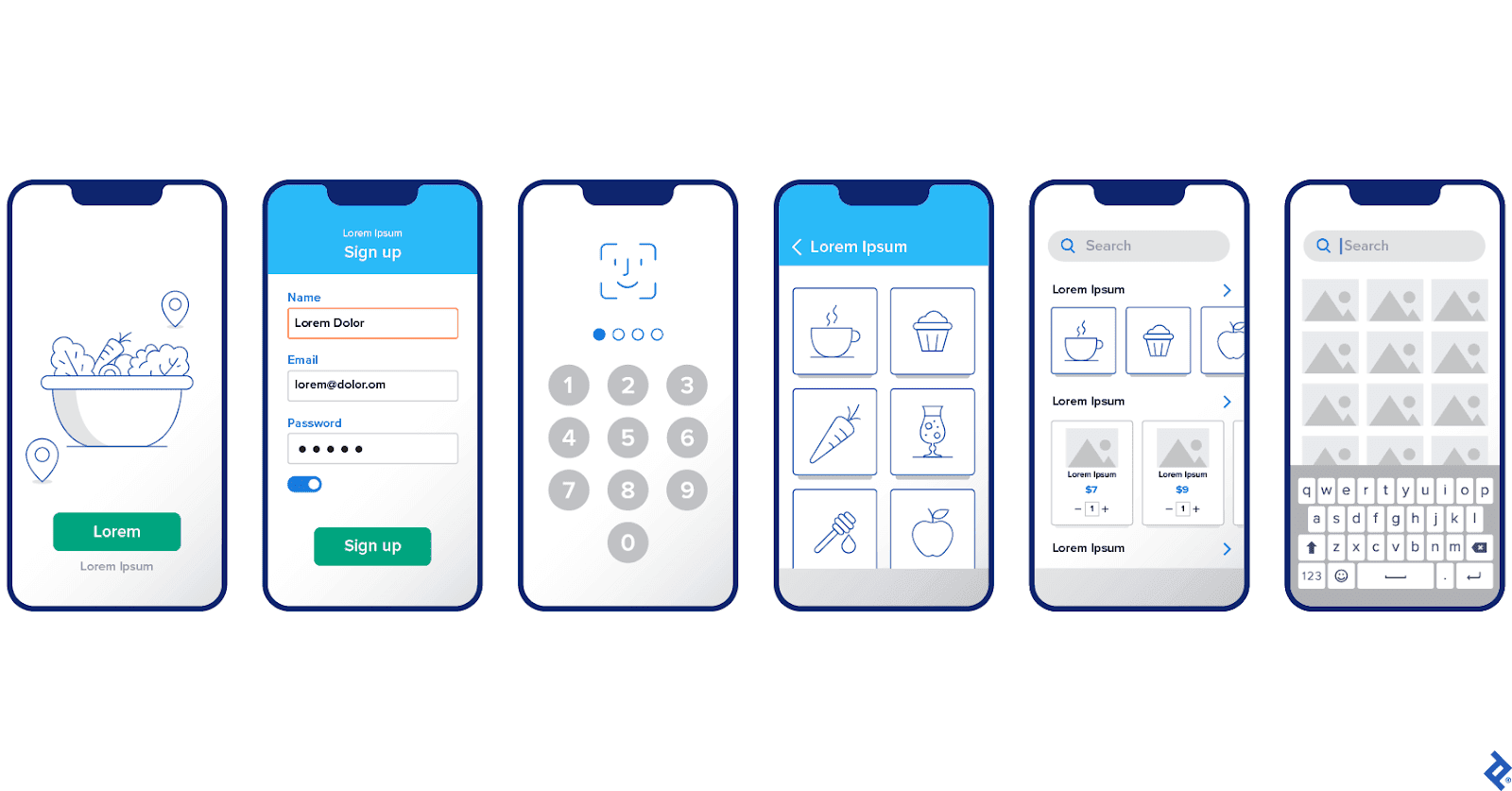 User flows, such as this onboarding journey, illustrate how users interact with a product, informing UI designers on how to develop the optimal user experience.