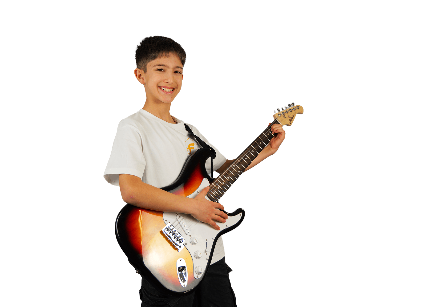 Focus Music Student playing the Guitar and doing a solo