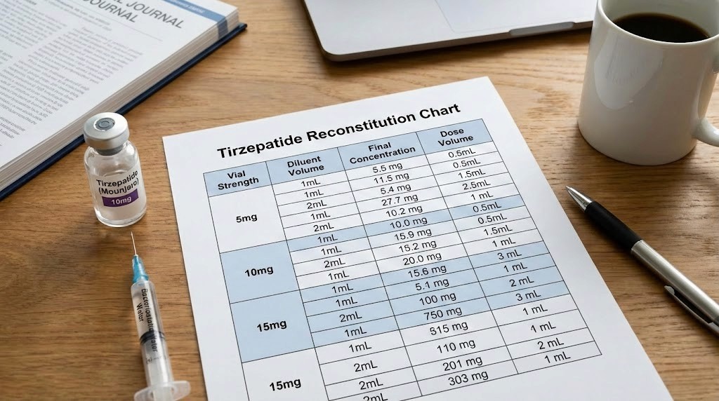 Tirzepatide reconstitution chart PDF