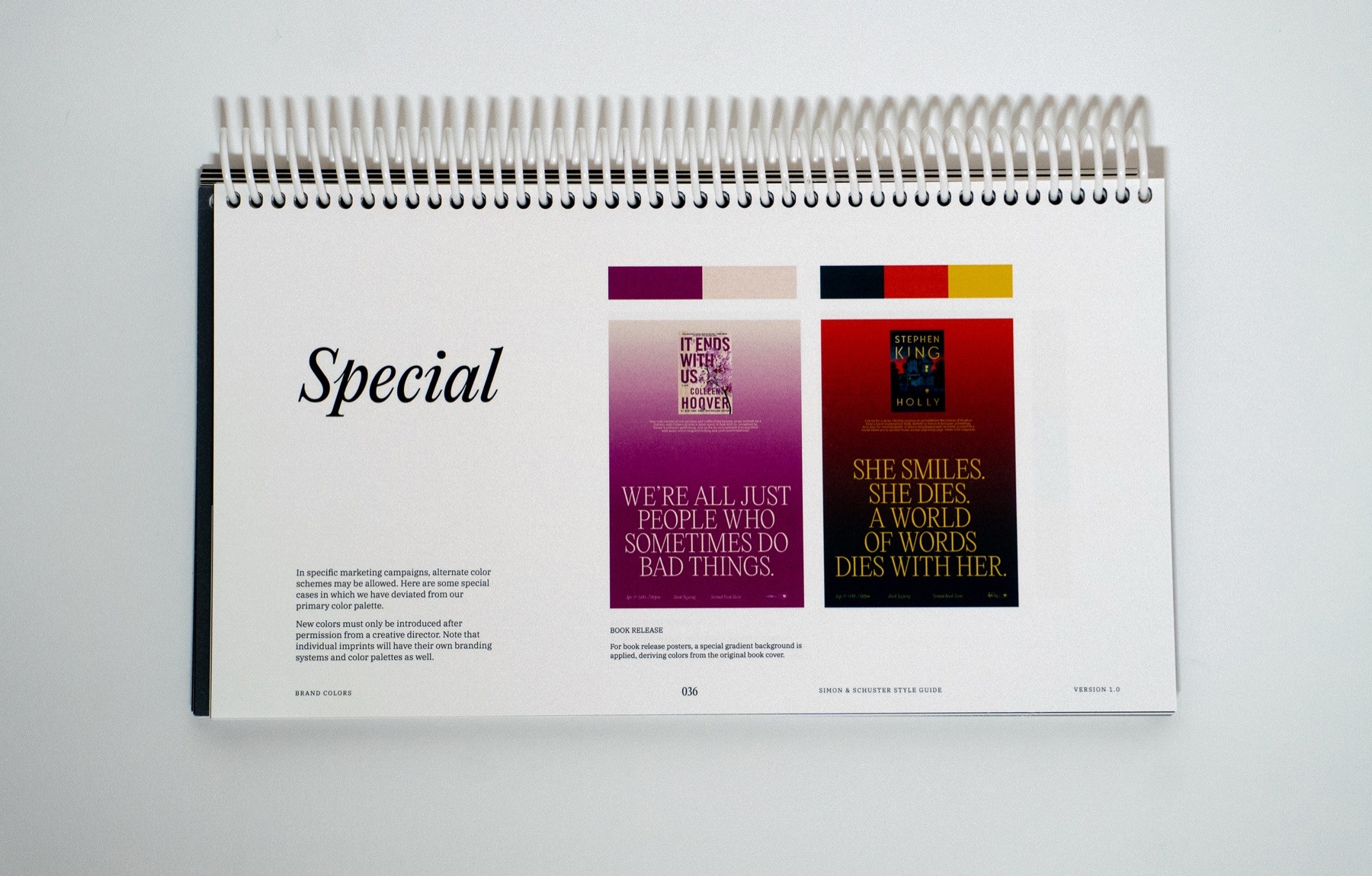 Simon & Schuster brand guidelines spread 35