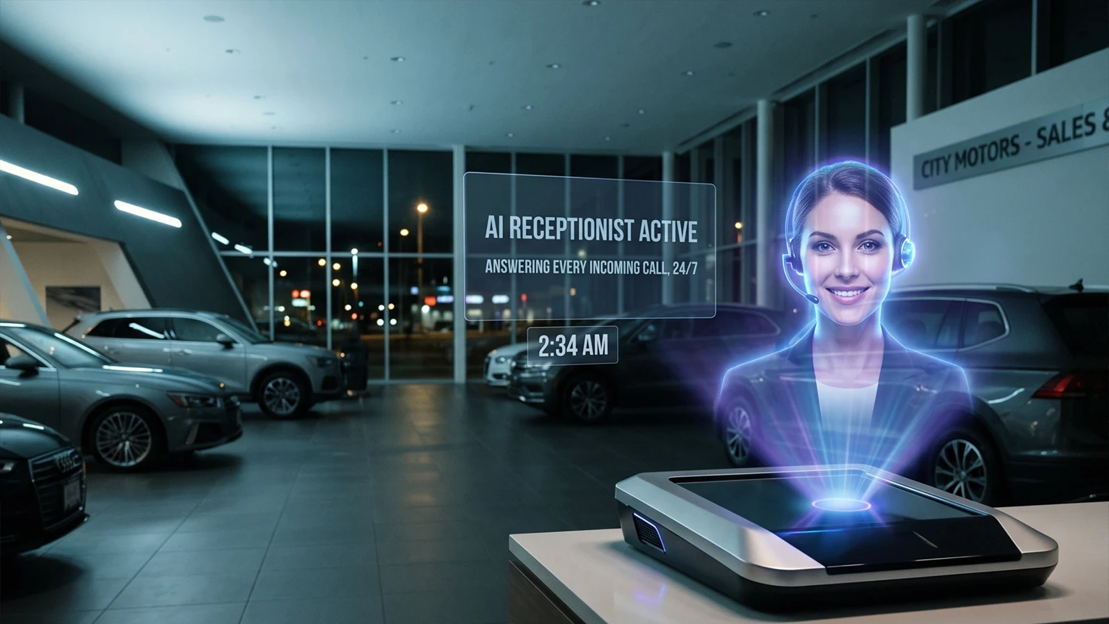 AI Dealership Receptionist Answers Every Incoming Call answers call 24/7
