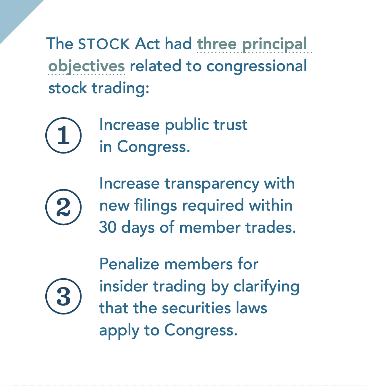Three Principle Objectives of the Stock Act