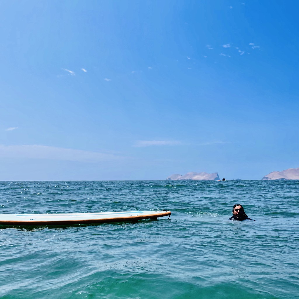 A man surfing