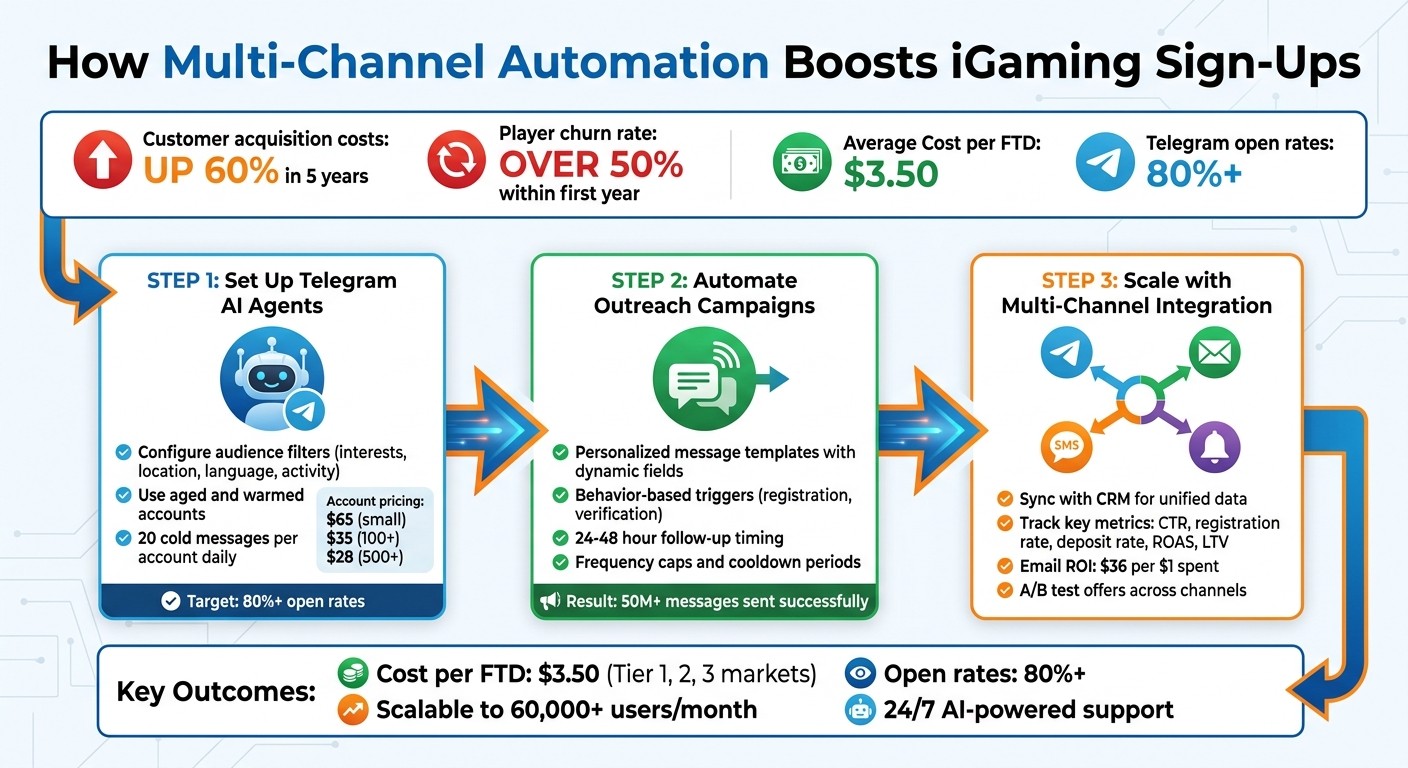 3-Step Multi-Channel Automation Process for iGaming Sign-Ups