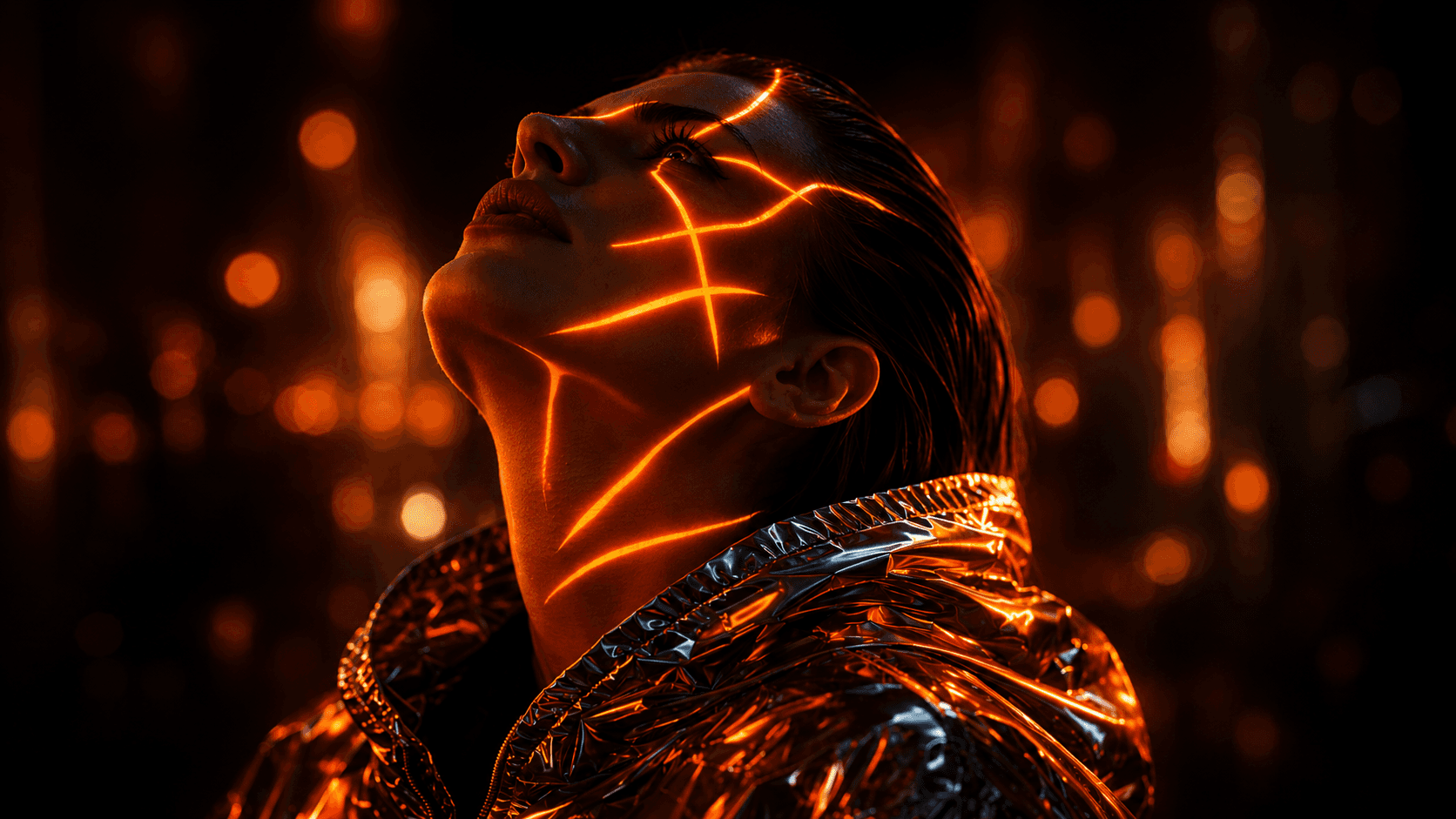Neon glow in a cyberpunk portrait. Design by Optima Quality Solutions