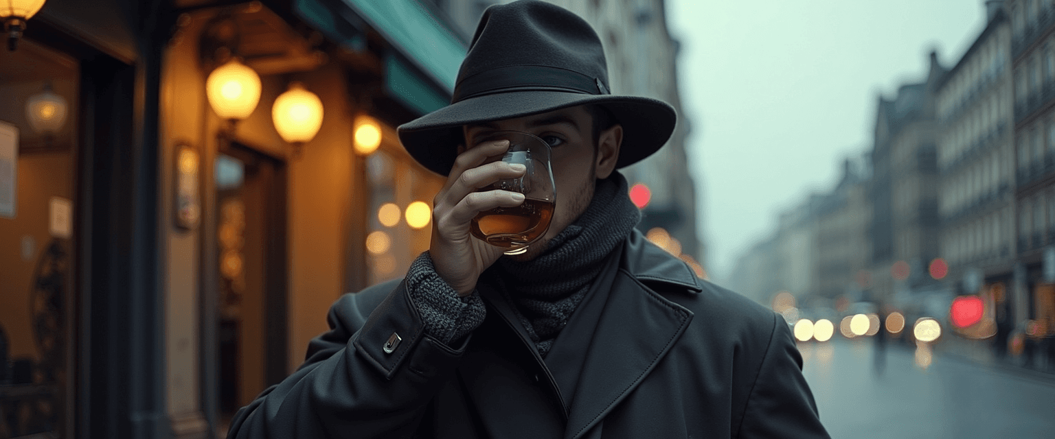 man with coffee from remaker ai without people in the back