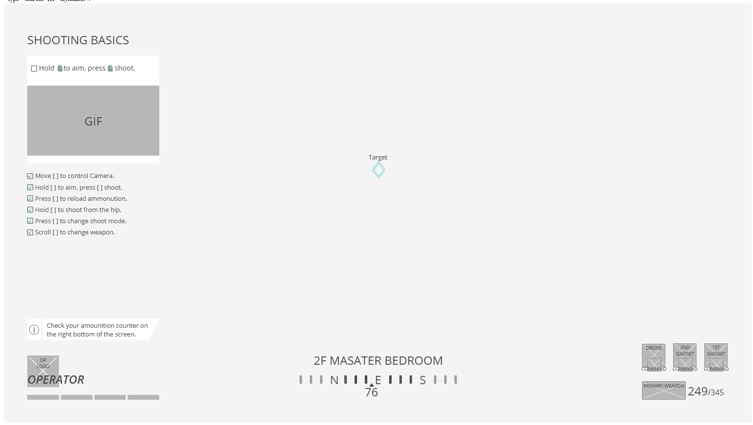 First wireframe low fidelity task system