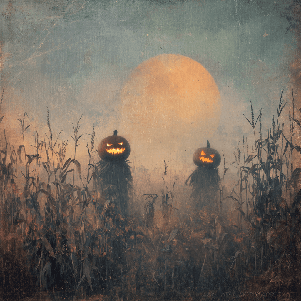 A selection from the haunted harvest apple watch face collection by vellum