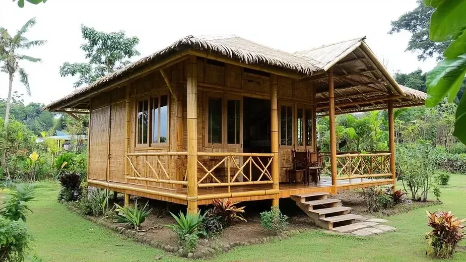 Simple bamboo house designs in farmhouse -  Cottages and Cabins.webp