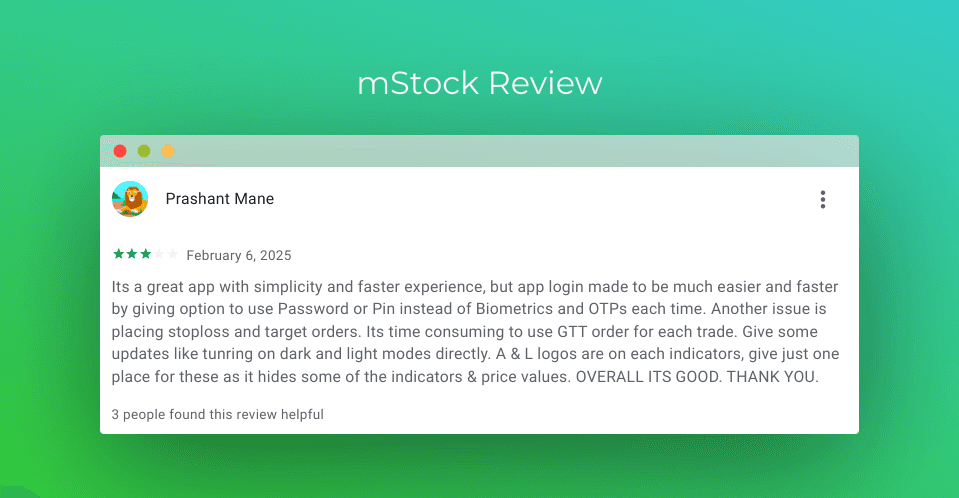 mStock Trading App 3 Star Review