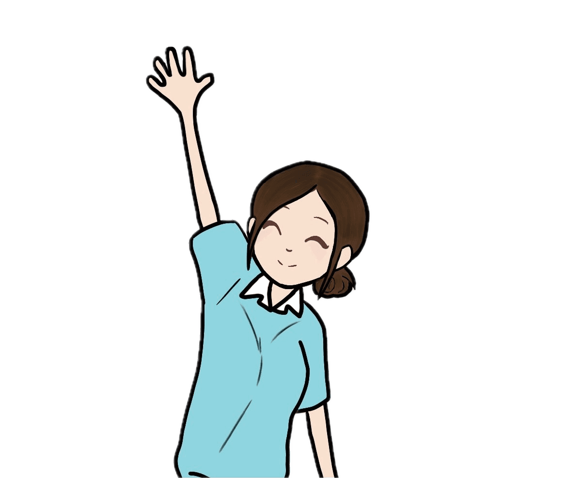 Animated girl waving 