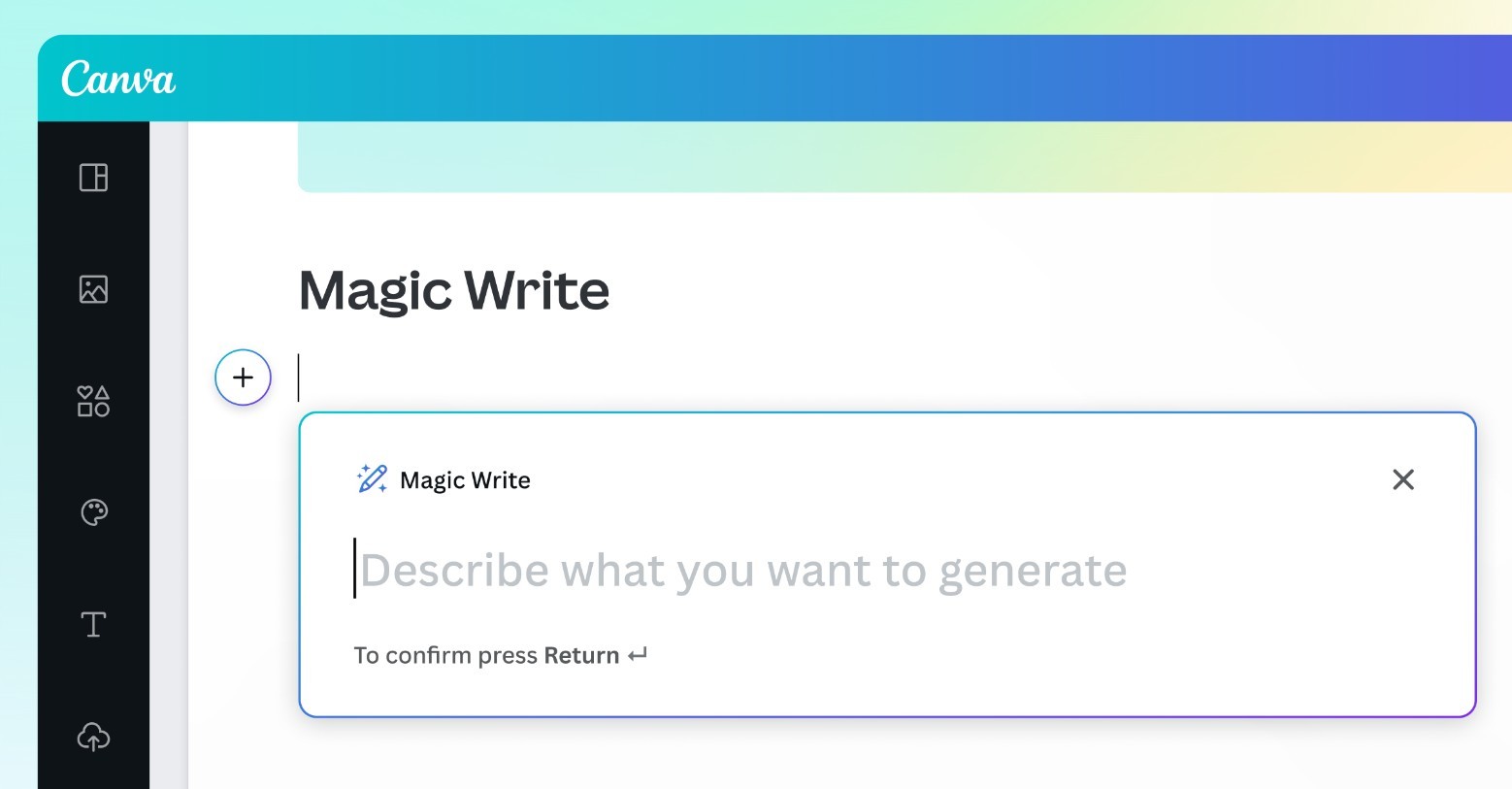 Canva Magic Write feature