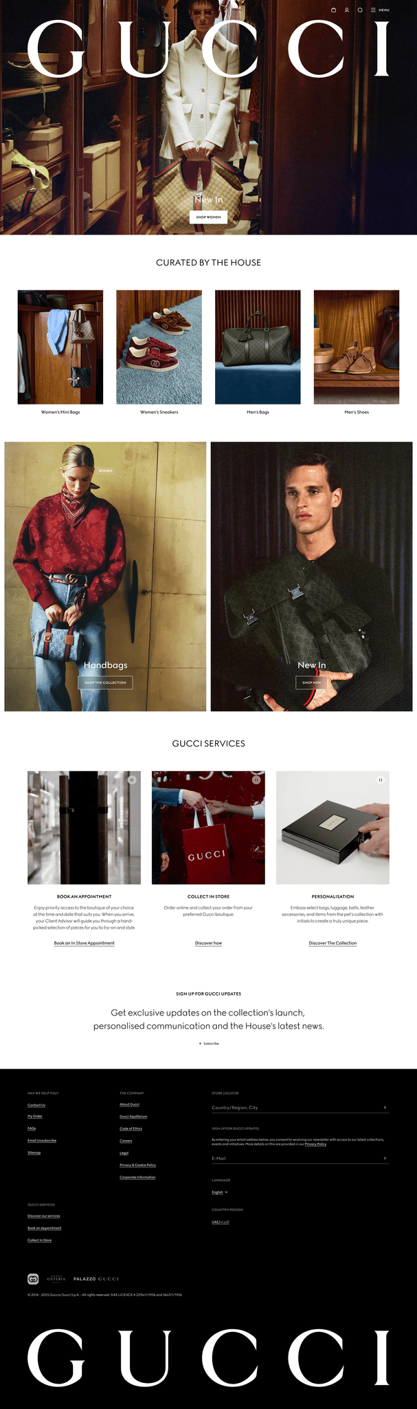 Gucci Website Screenshot
