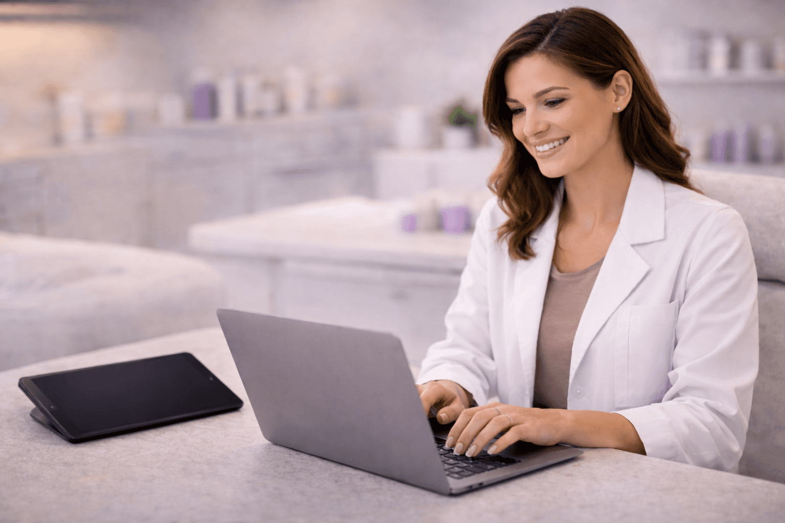 profissional organizando documentos na clínica sem papel