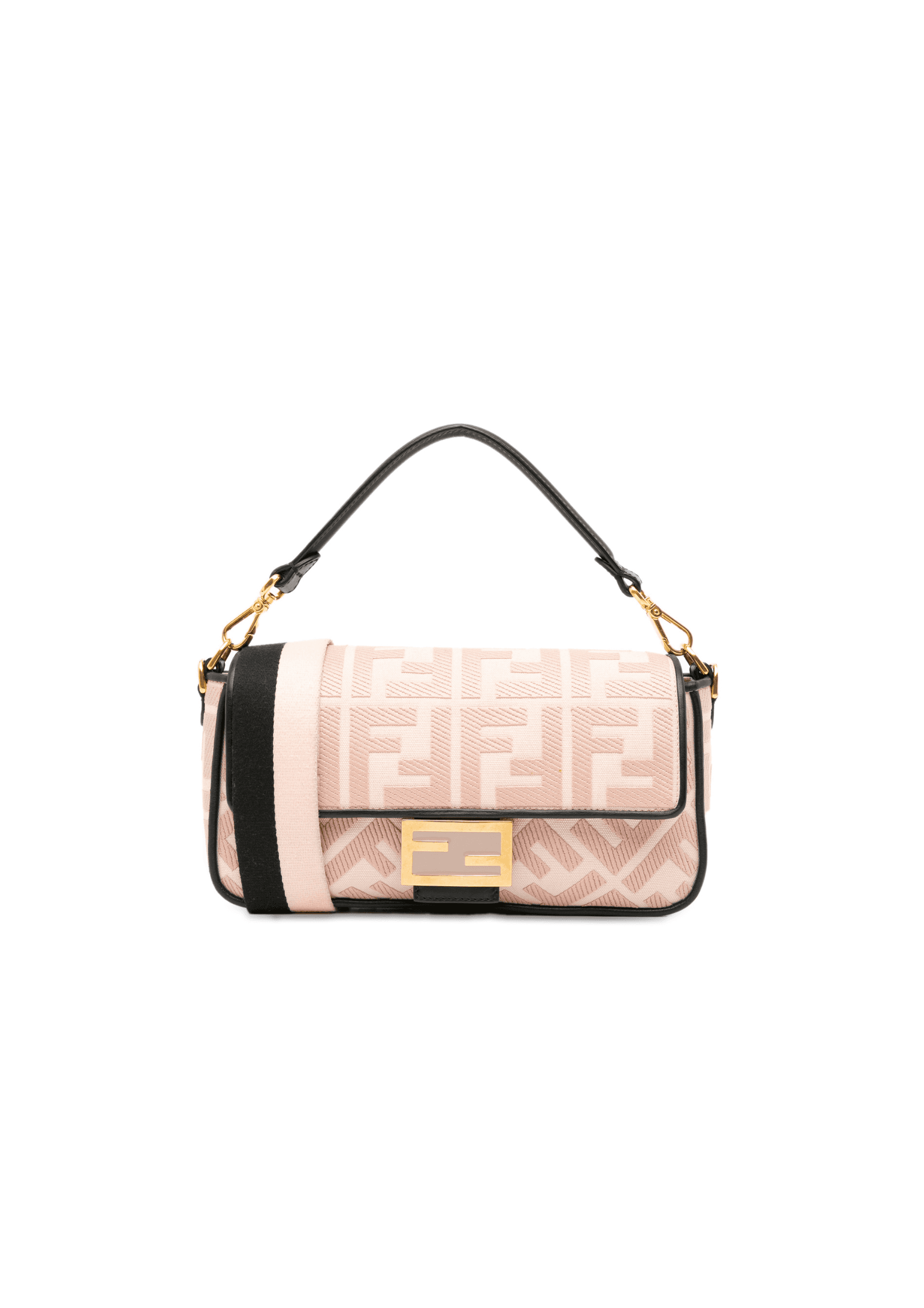 Fendi Zucca Embroidered Baguette Satchel