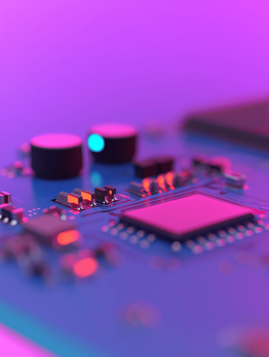 Magenta colored computer board