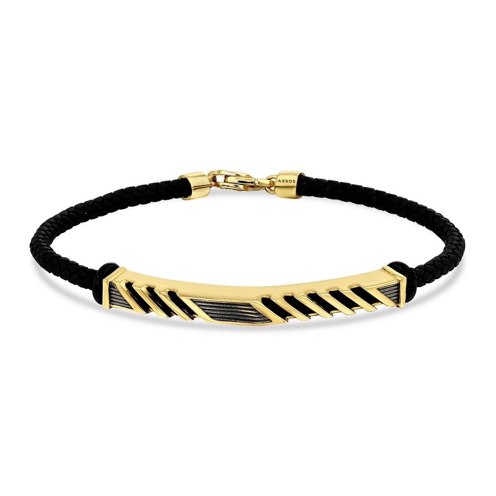 Assos Pırlanta 14 Ayar Altın Şık Tasarım Erkek Bileklik