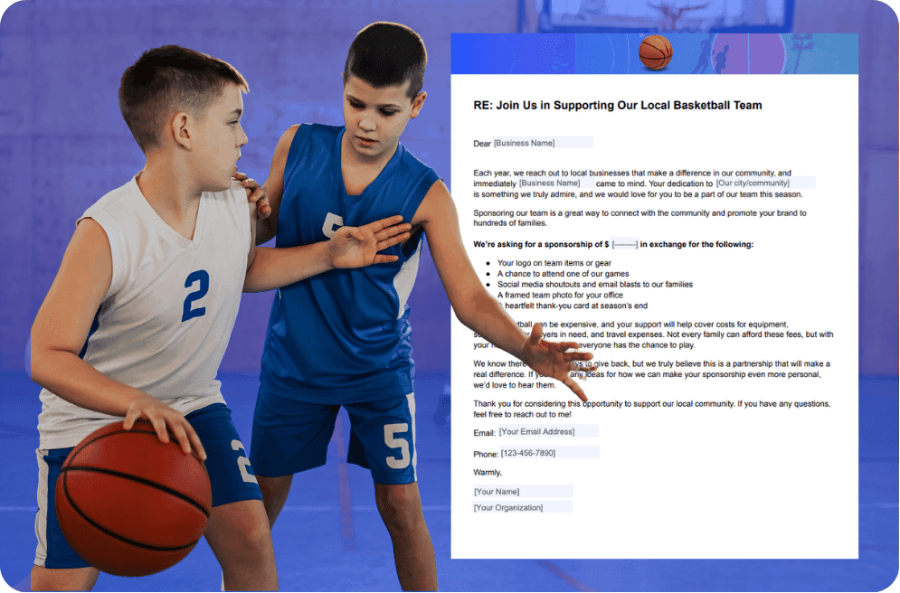 Basketball Sponsorship Letter Template