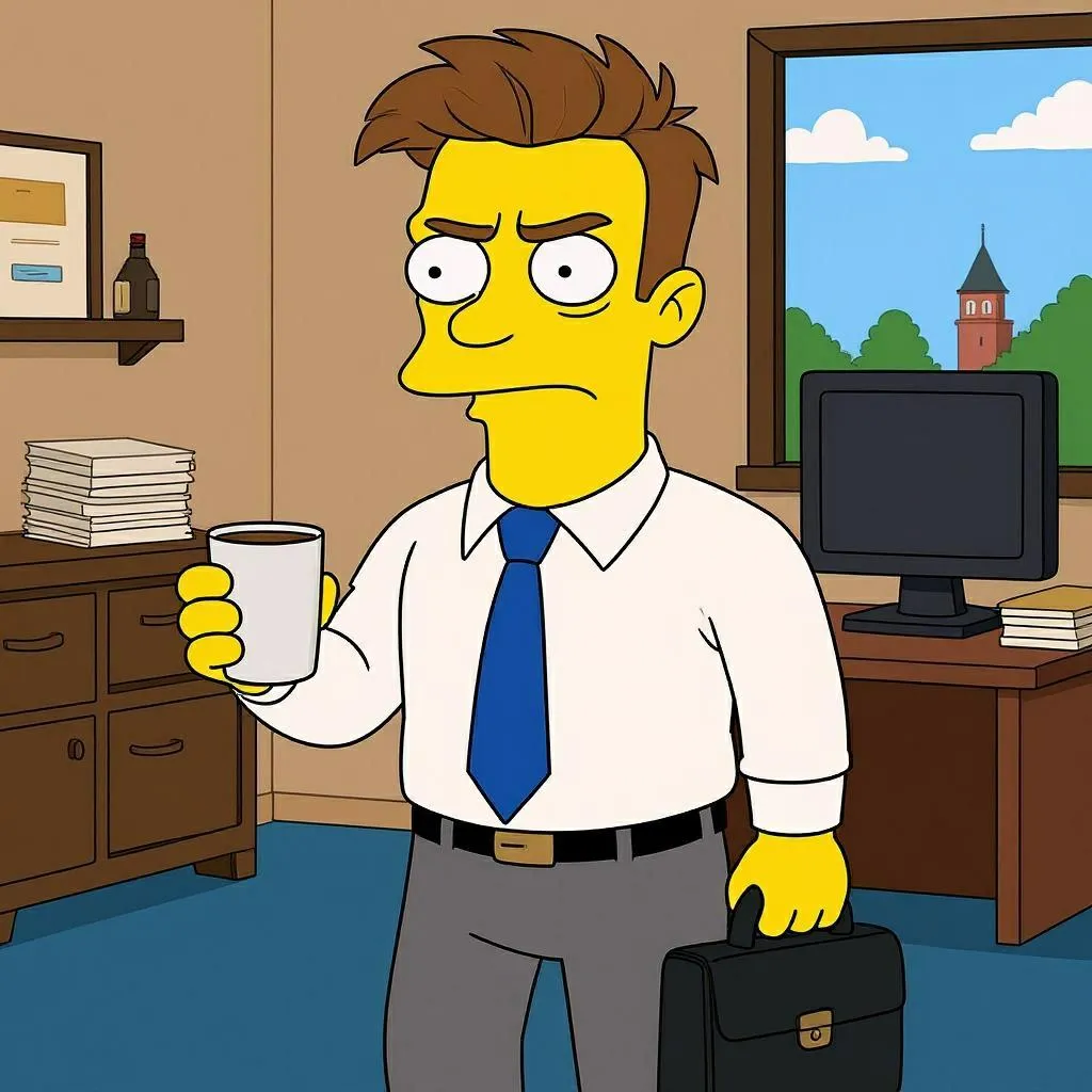 Simpson AI portrait of an Adult Man at Work.