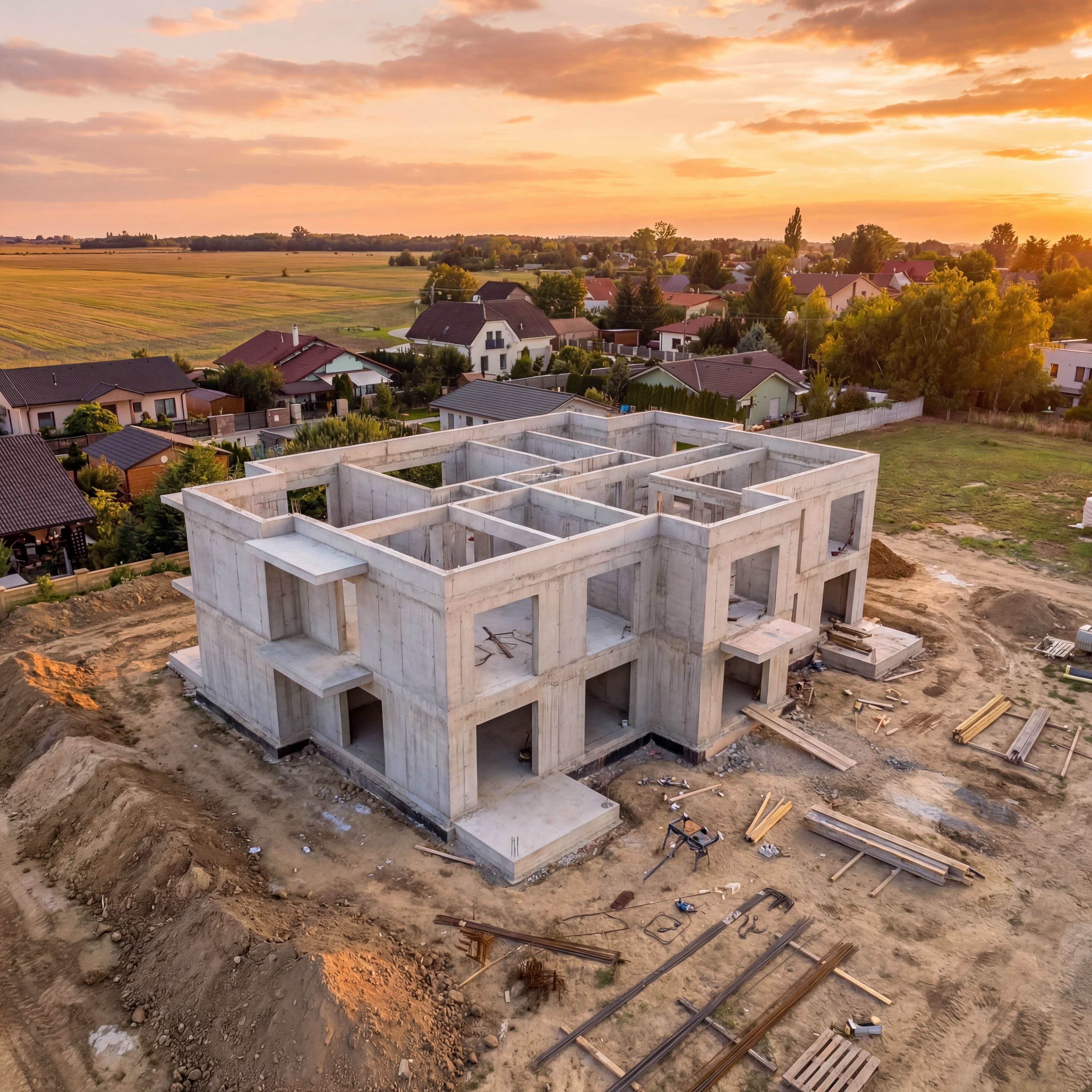 A smiling couple takes a selfie under a clear blue sky. The woman wears a red jacket, and the man, in a green top, holds a smartphone.