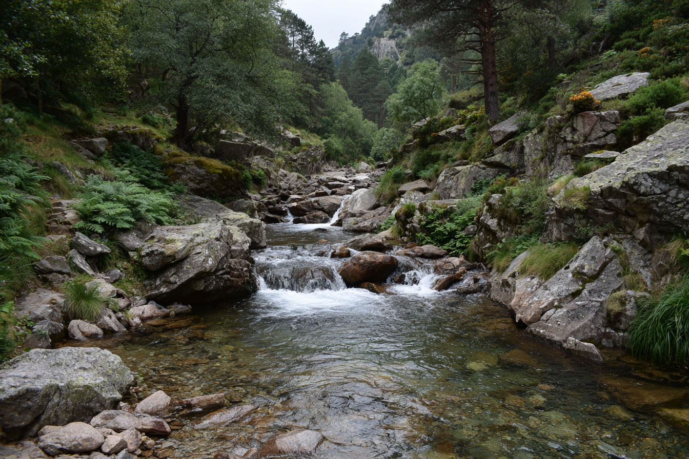 água fluindo de forma pura em um rio em ambiente natural e intocado