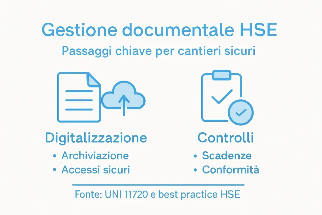 Infografica: le fasi chiave per la gestione HSE nei cantieri