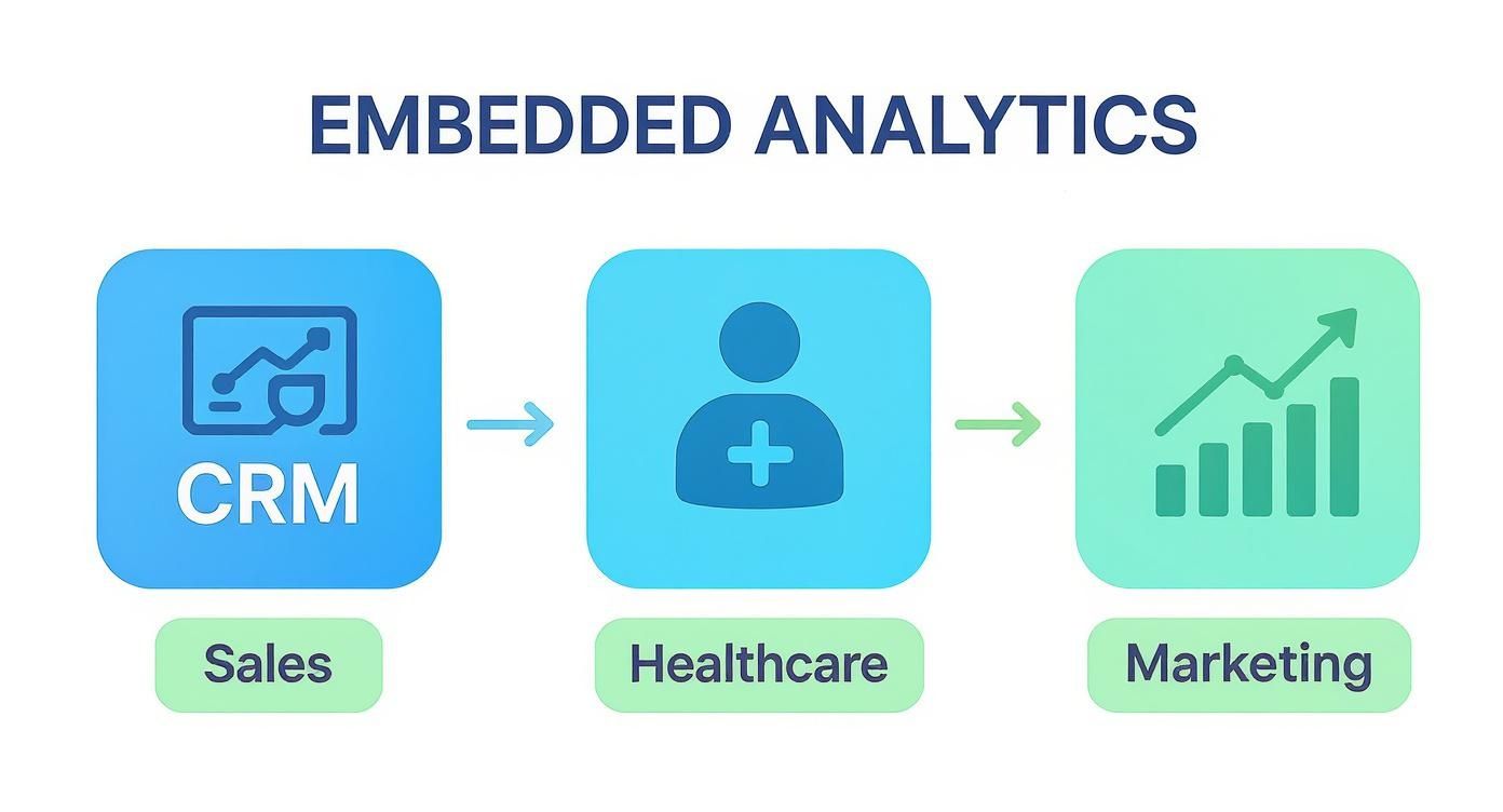 Infographic about what are embedded analytics