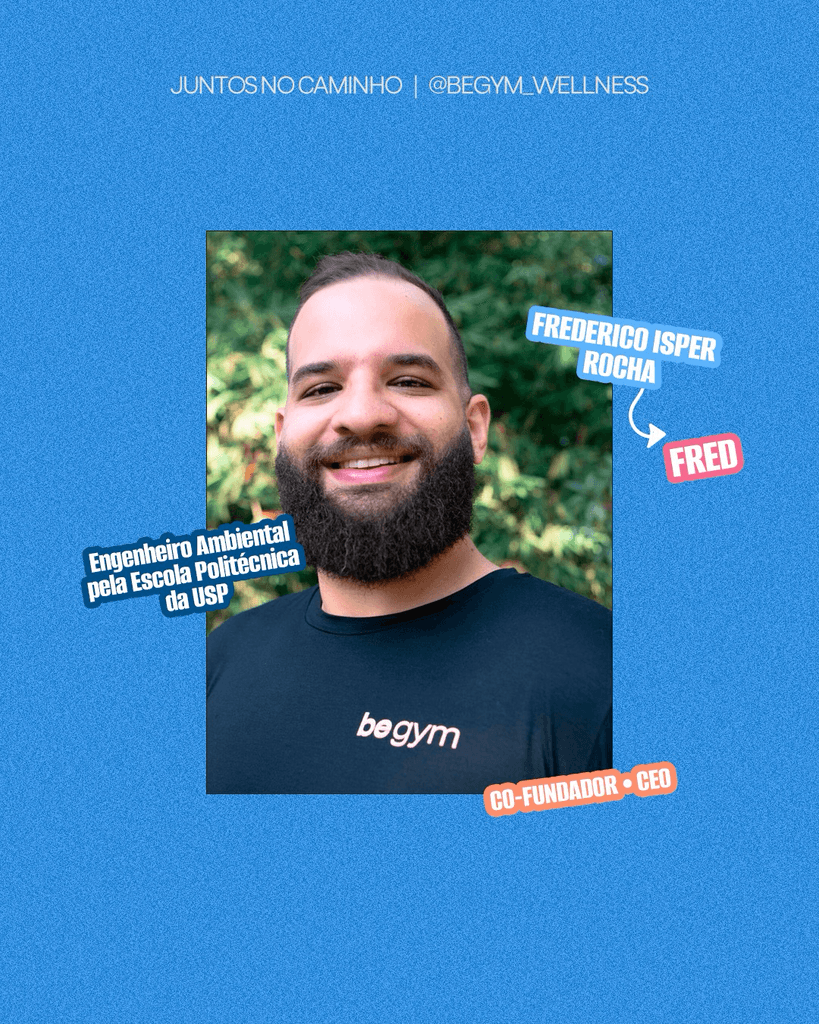 Foto do Fred, um dos fundadores da Be Gym e cuida da parte de negócios