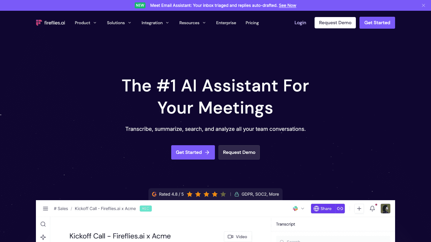 Fireflies.ai website