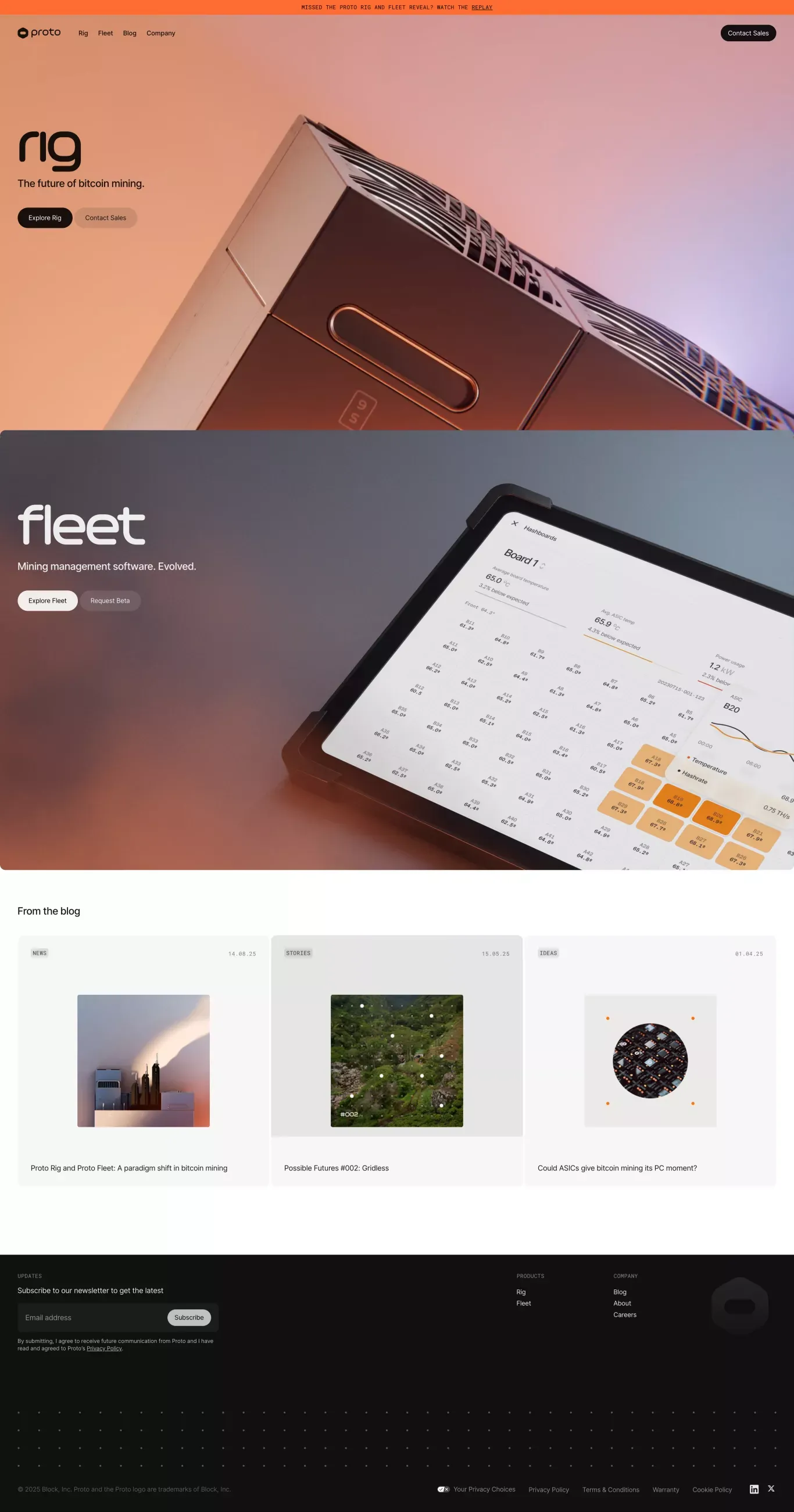 Proto landing page screenshot showcasing Finance and NFT / Crypto / Web3 design
