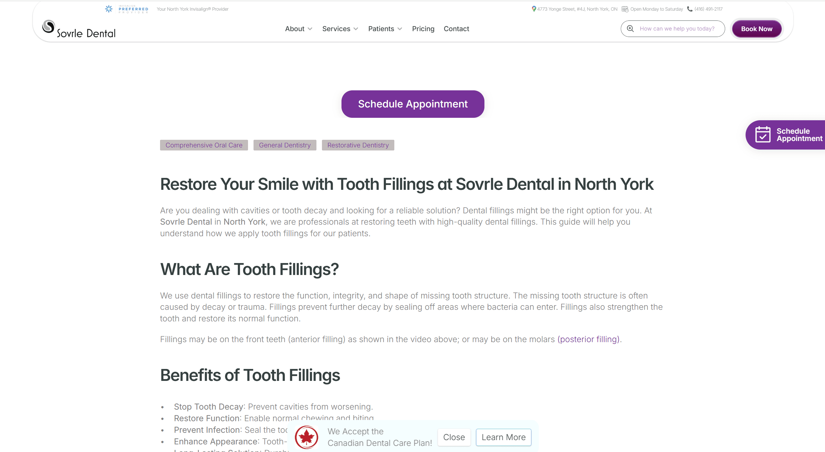 Sovrle Dental Service Page