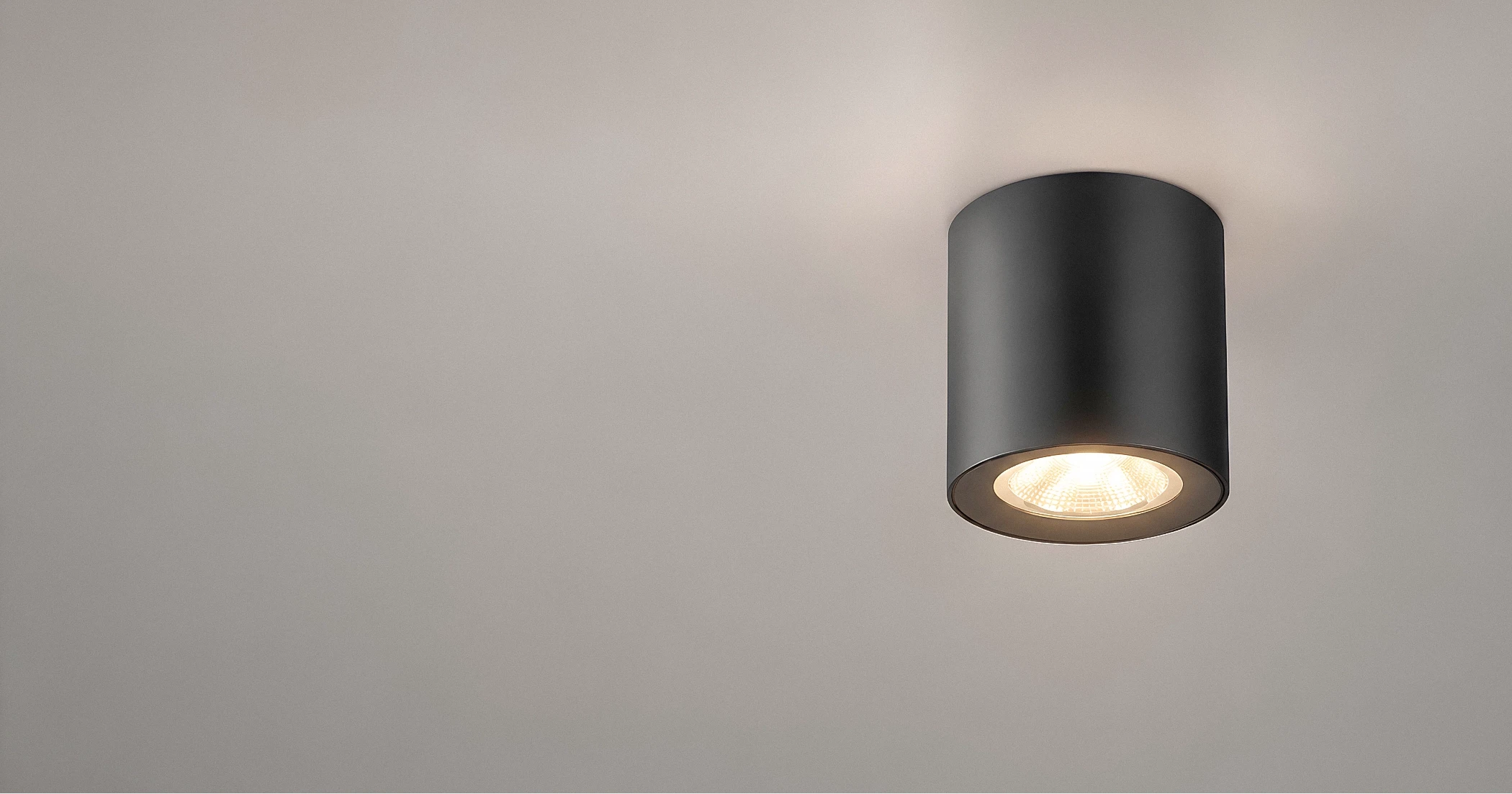 Czarna natynkowa oprawa sufitowa LED Stellar beta R2 o okrągłej obudowie z diodą COB Cree
