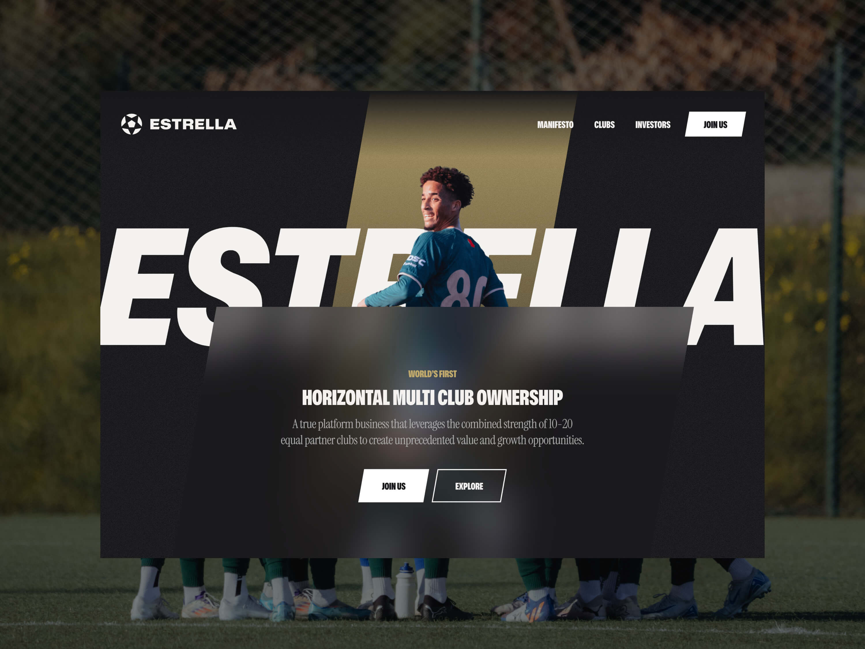 Homepage Estrella FOotball Group website