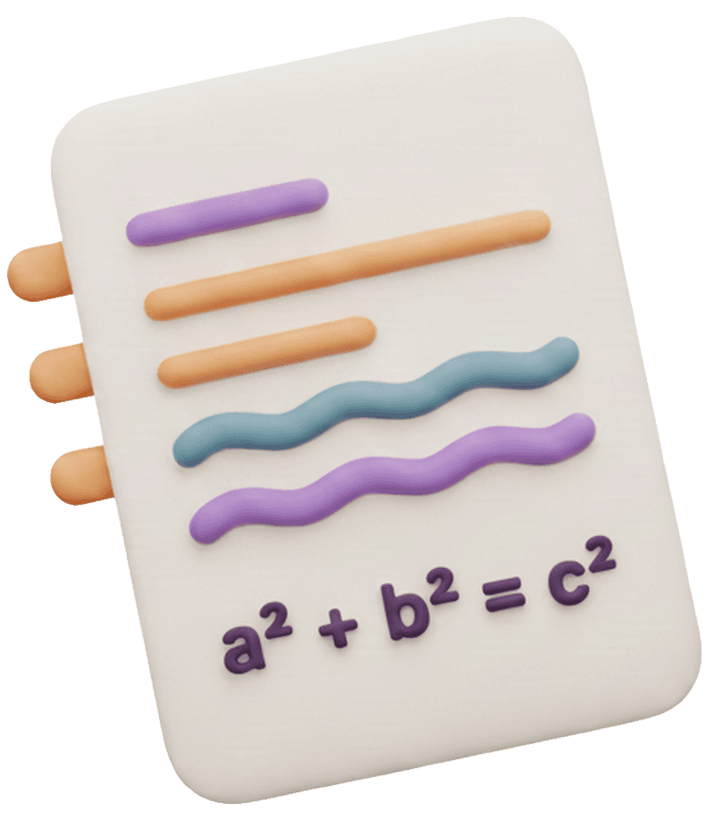 A claymation style illustration with a STEM equation written on it