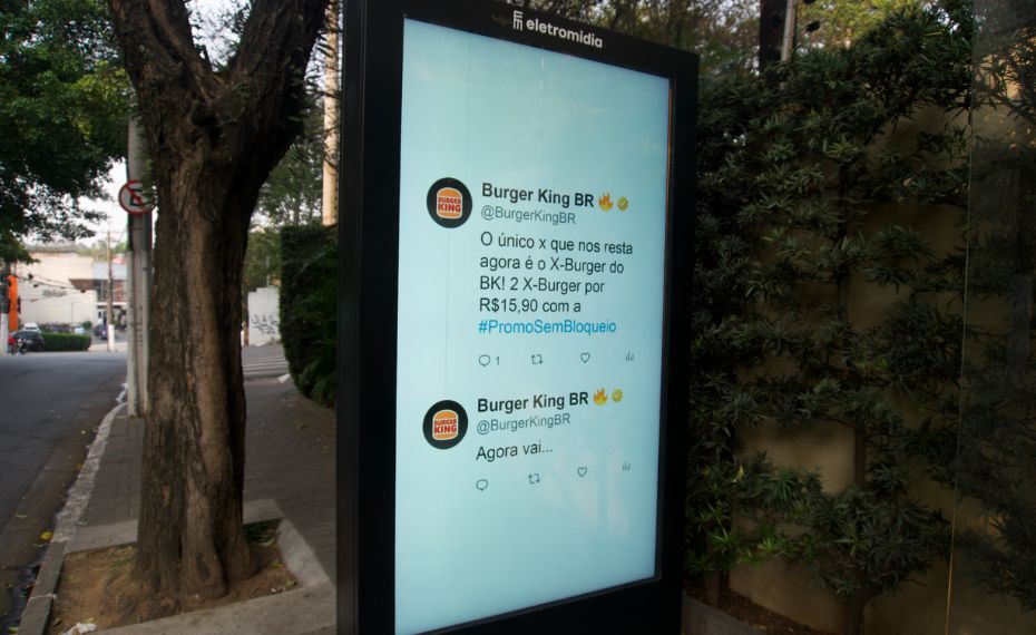 Burger King desbloqueia o X em ação OOH