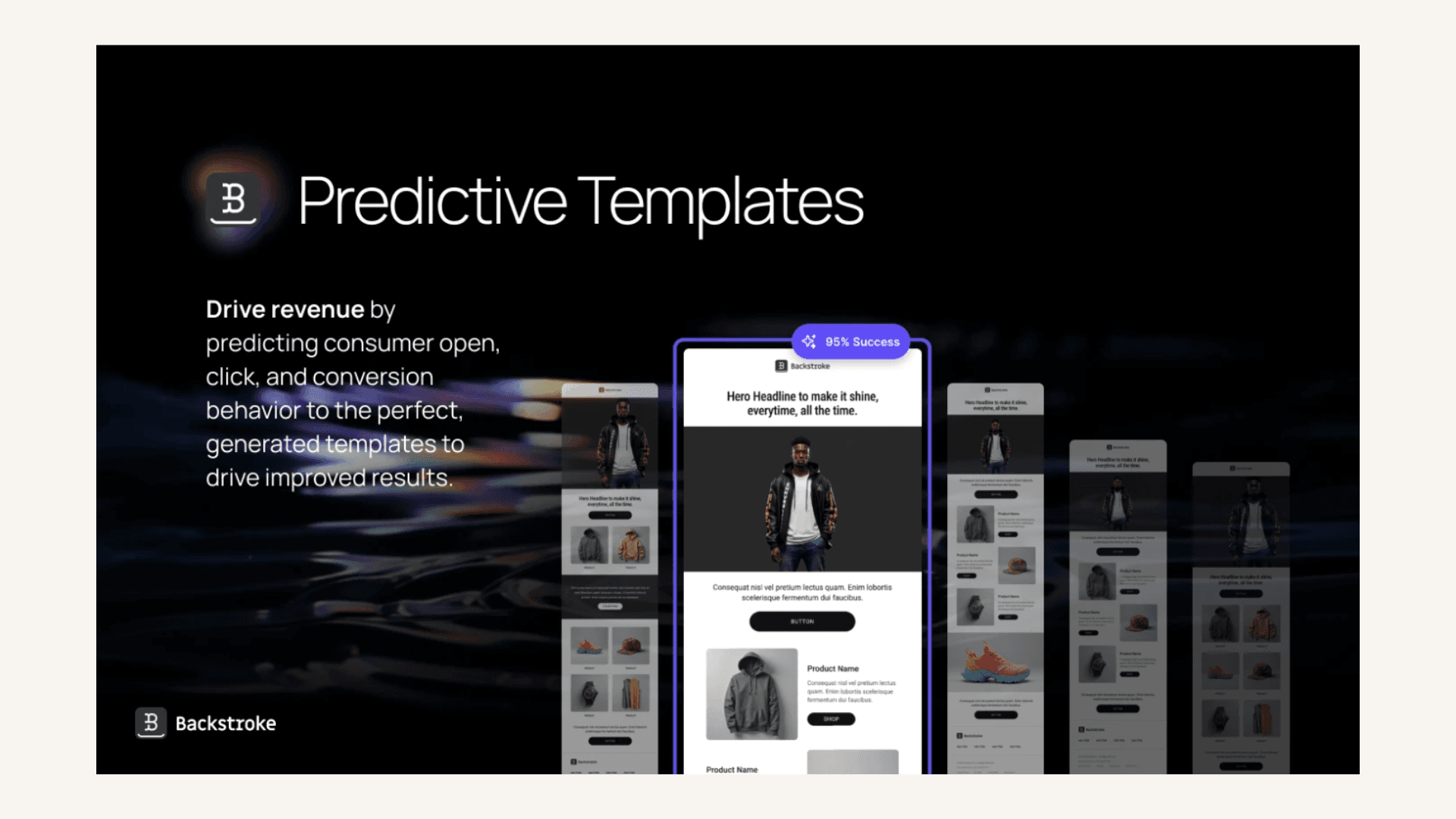 Graphic describing Backstroke's Predictive templates for ecommerce emails