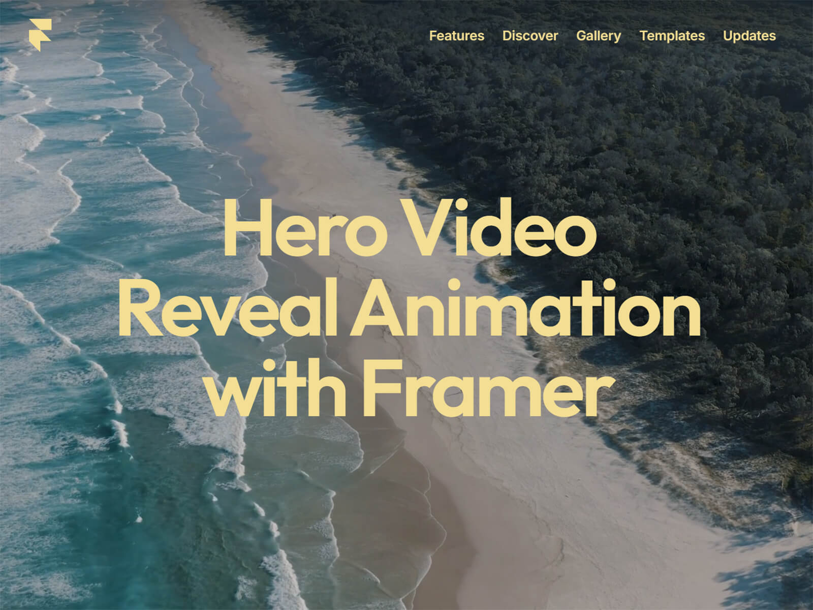 Capture d'écran du component Framer Hero Video Reveal