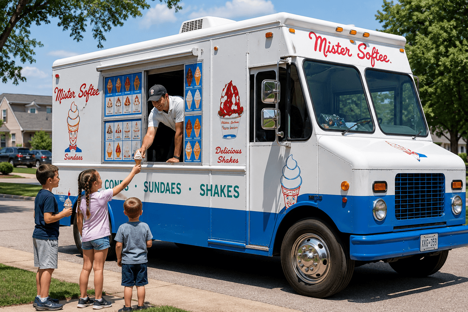Ice cream truck on a sunny day