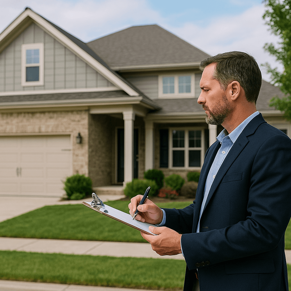 Certified Real Estate Appraiser onsite at a beautiful home in a Northshore subdivision
