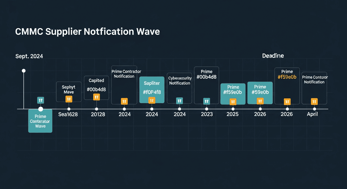 CMMC prime contractor notification wave timeline