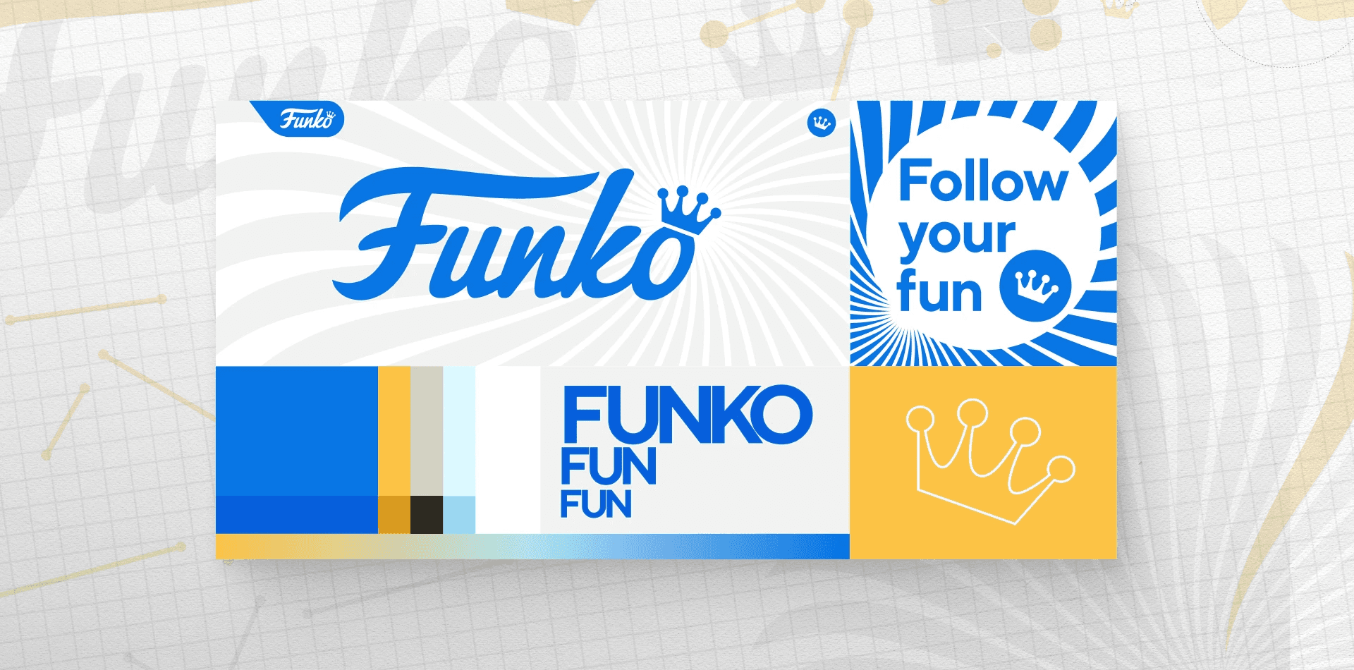 A poster displaying Funko's Follow your fun campaign