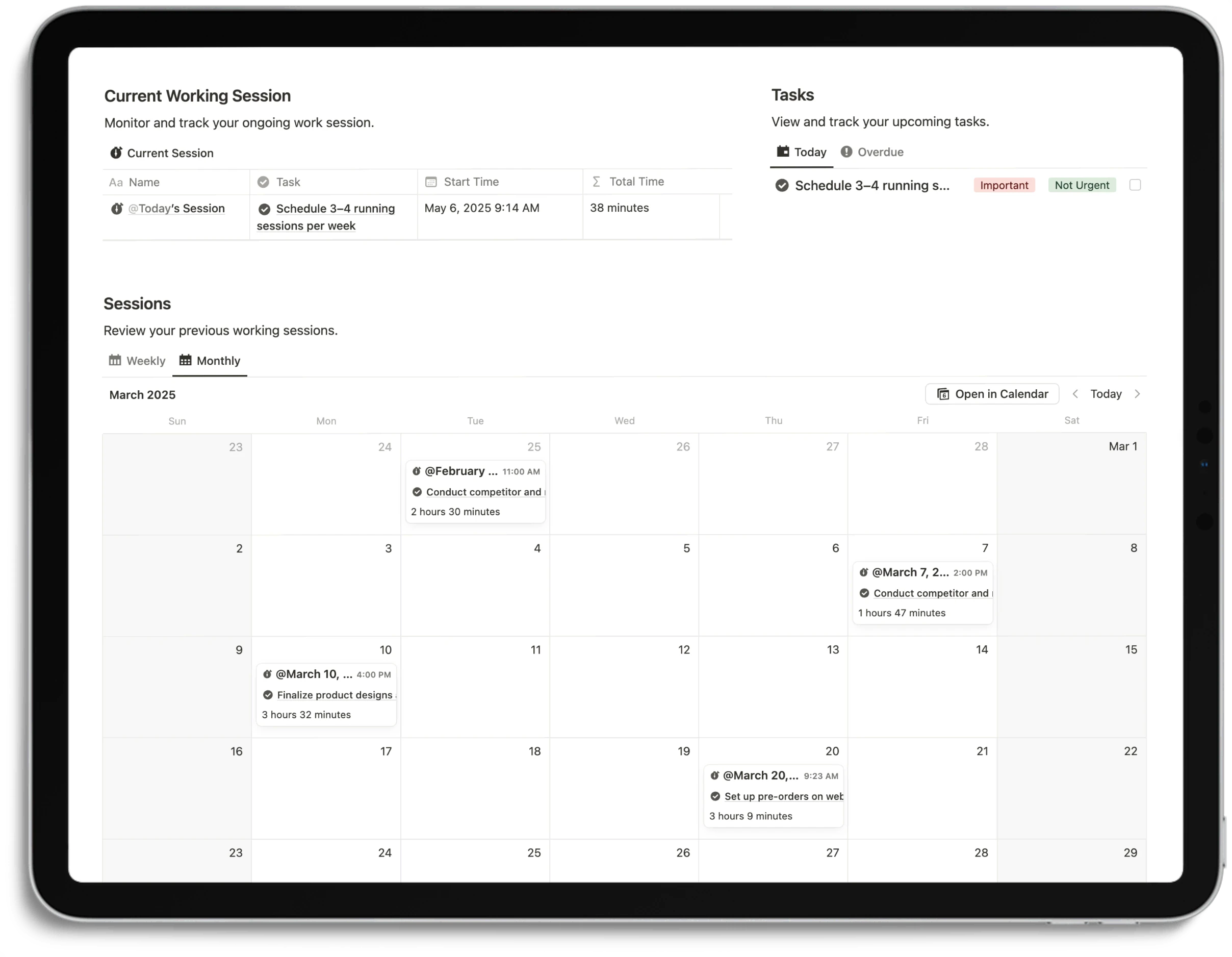 Notion Productivity System - Feature Tracking