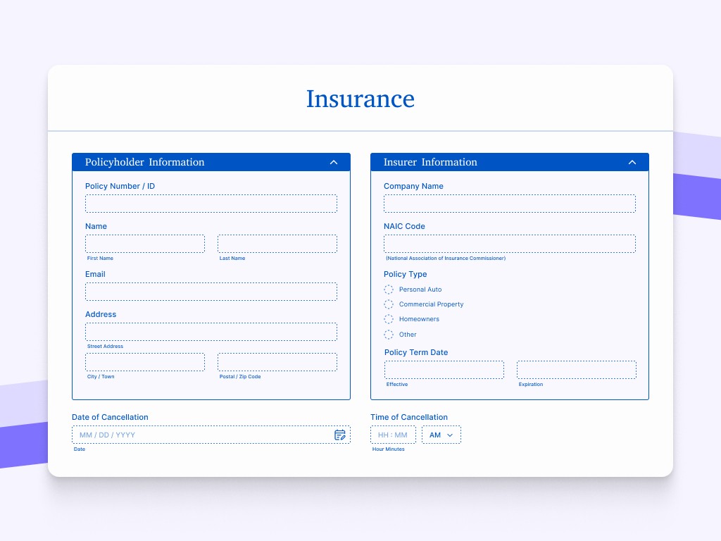 Accord cancellation form template preview