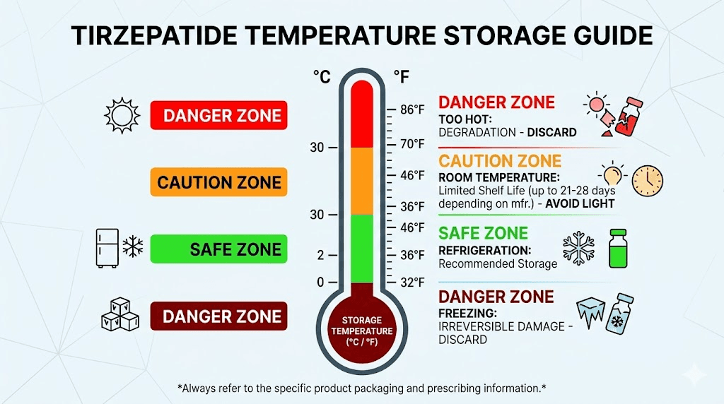Tirzepatide safe storage temperature range chart