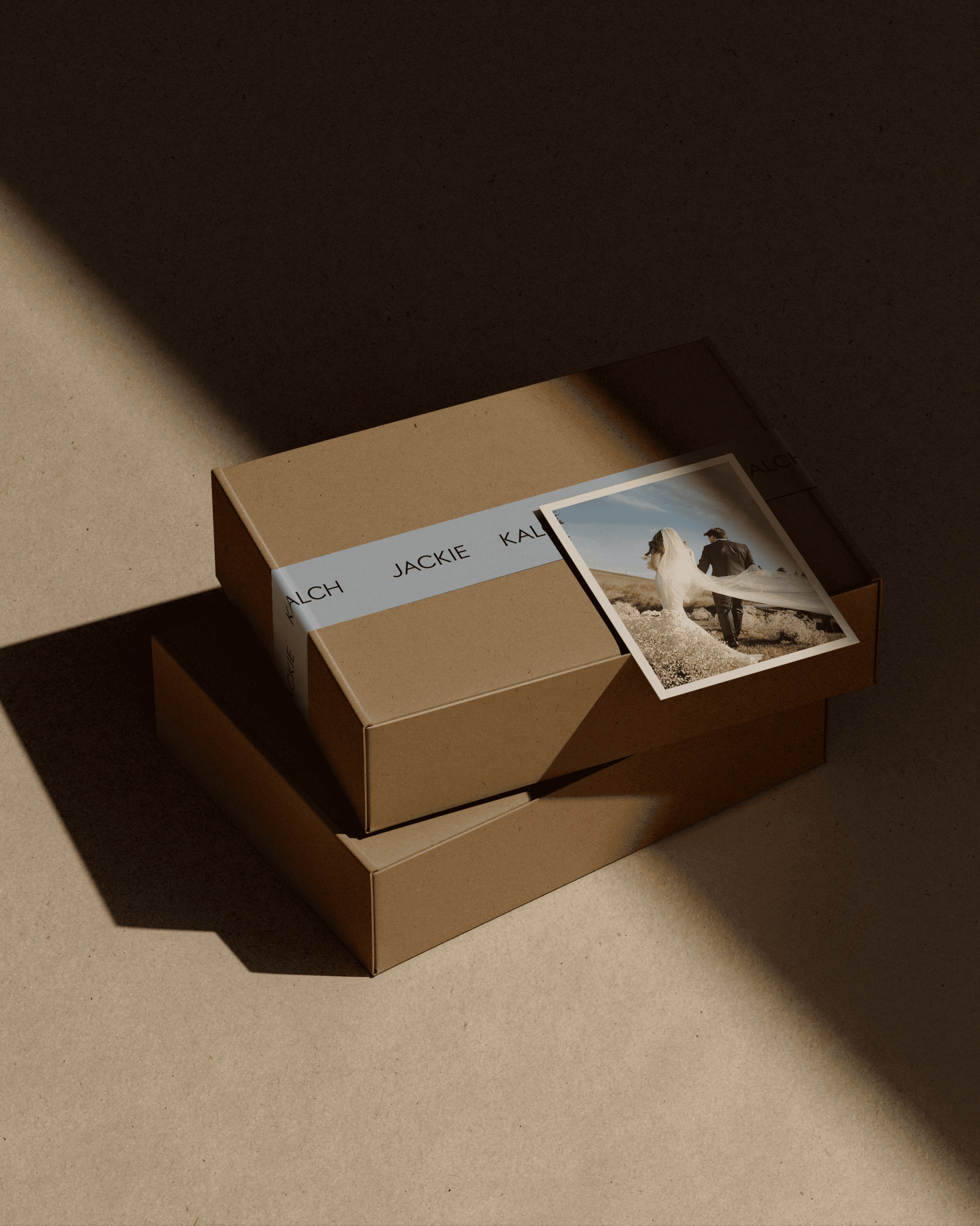 Jakie Kalch stationery design featuring the brand's visual identity.